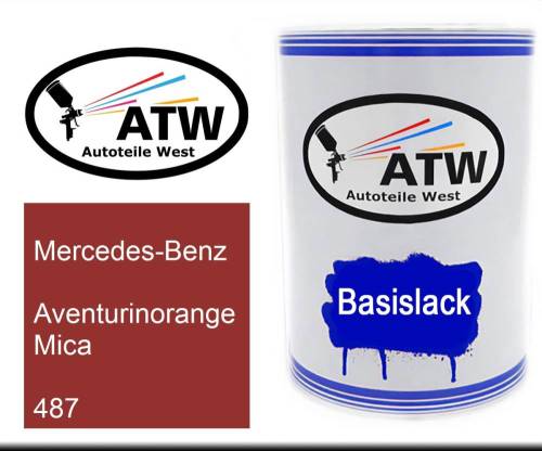 Mercedes-Benz, Aventurinorange Mica, 487: 500ml Lackdose, von ATW Autoteile West.